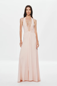 Jennifer Cupro Maxi Dress in Dusty Pink