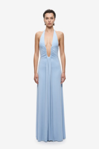 Jennifer Cupro Maxi Dress in Blue