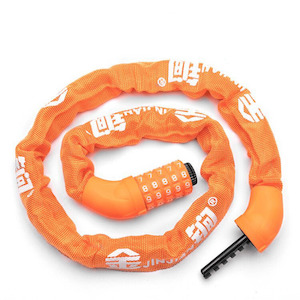 Sports Nutrition: 5 Digit Combination Anti Theft Bicycle Chain Lock - Orange