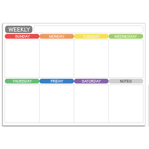 Office Supplies: Weekly Fridge Calendar Whiteboard with Marker & Eraser