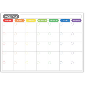 Office Supplies: Monthly Fridge Calendar Whiteboard with Marker & Eraser