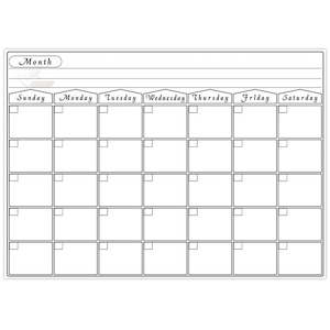 Office Supplies: Magnetic Dry Erase Calendar Monthly Board for Fridge