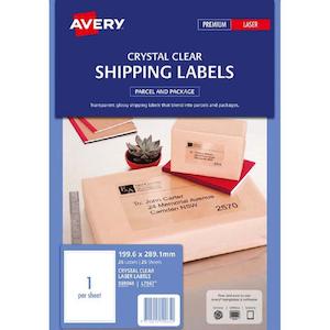 Office Supplies: Avery Crystal Clear Shipping Labels L7567 25 Sheets Laser