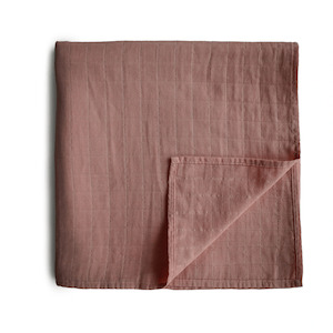 Mushie Organic Cotton Swaddle - Cedar