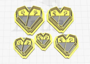 Halloween Collection: FC Coffin Heart Polymer Clay Cutters