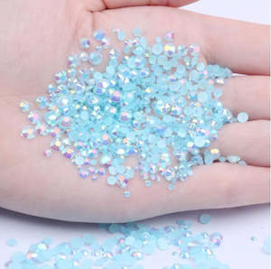 4mm (SS16) AB Jelly Rhinestones, Light Blue