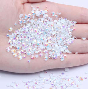 4mm (SS16) AB Jelly Rhinestones, White