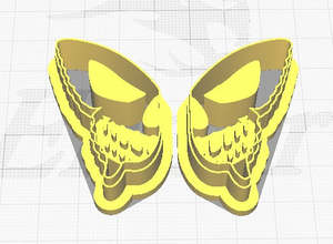 Halloween Collection: FC Skull Half Butterfly 2 (Pair) Polymer Clay Cutters