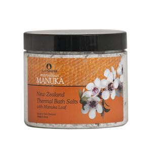 Manuka Bath Salts. 500g - New Zealand gifts. glass kauri greenstone possum bone