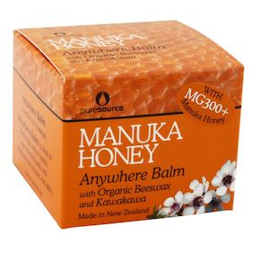Products: Manuka Honey Anywhere Balm. 45g - New Zealand gifts. glass kauri greenstone possum bone