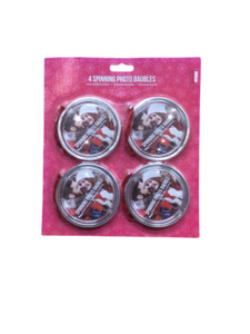 Photo Gifts: SHOT2GO Spinning Flat Photo Baubles – 4PK