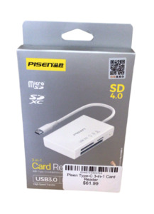 Memory Cards Usbs: Pisen Type-C 3-in-1 Card Reader