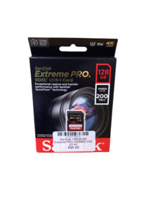 Memory Cards Usbs: SanDisk 128GB SD Extreme PRO 200MB/s V30 U3 4K