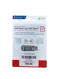 SanDisk Dual Drive Luxe USB Type-C - 128GB