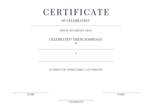 Products: Certificate Template - The Celebrant Guide