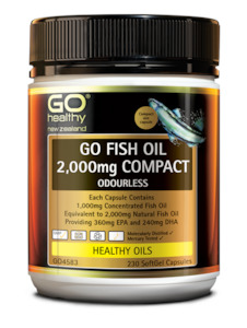 Supplement: GO Healthy Fish Oil 2000 Compact Odourless 230 Softgel Capsules