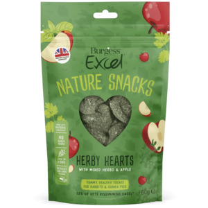 Topflite Burgess Excel Herby Hearts Treats 60g