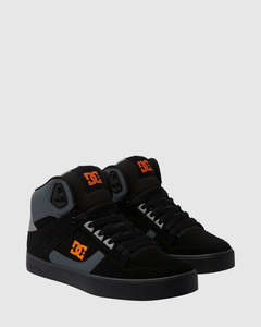 Dc Shoes: DC SHOES Pure High Top Shoe Black/Orange