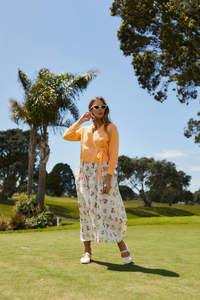 Thing Thing: THING THING Wrapt Cardigan Peach Pointelle