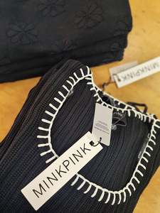 Mink Pink: MINK PINK Sana Blanket Stitch Knit Top Black