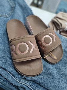 Footwear: ROXY Womens Slippy Slide Brown/Rose