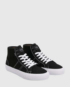 Footwear: KUSTOM World Wide Hi Black White Wide Fit Sneaker