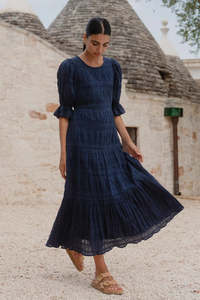 Ivy Jack: IVY + JACK Gratitude Bubble Navy Dress