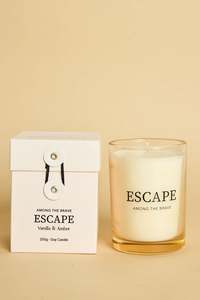 Among The Brave: AMONG THE BRAVE Escape Vanilla + Amber 250g Candle