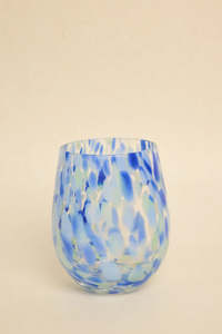 Pre Order: WILLOW + MAE Stemless Blue Green Splatter Wine Glass