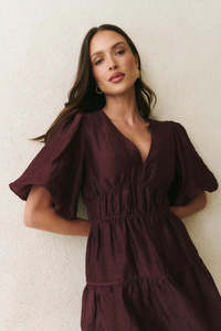 Dresses: GEORGIA MAE Axel Burgundy Plum Mini Dress