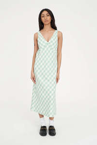 HUFFER Celine Dress Matcha/Chalk