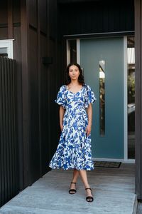 Dresses: SEDUCE Gabrielle Dress Cobolt Blossom