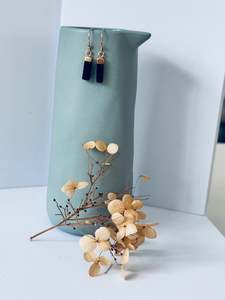 Re Union Label: TWIGG JEWELLERY Iron Blue Sandstone Mineral Droplet Earrings