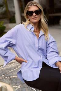 STORIES BE TOLD Signature Blue Oxford Oversized Shirt