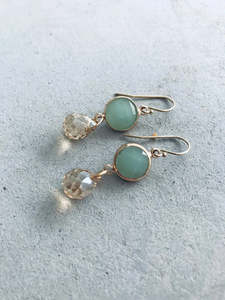 Twigg Jewellery: TWIGG JEWELLERY Sage Droplet Earrings