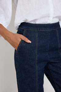 BY ROSA Imperial Indigo Flat Front Wide Leg Jean