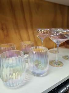 Hayz Homewares: WILLOW+MAE iridescent Ripple Stemless Glass