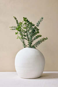 WILLOW+MAE Matte White Textured Round Vase 28cm