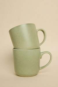 Hayz Homewares: WILLOW + MAE Caffeine Fix Green Speckle Pack of 2 Mugs
