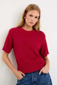By Rosa: BY ROSA Loveable Cherry Tape Knit Tee