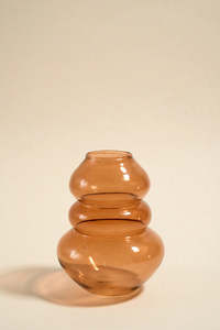 Hayz Homewares: FLO'S HOME Triple Flat Bubble Brown 13cm Vase