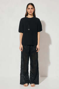 Mon Renn: MON RENN Soma Knit Tee Black