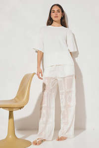 Mon Renn: MON RENN Soma Knit Tee White