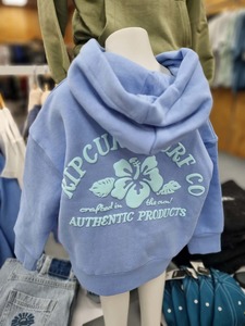 Ripcurl: RIP CURL Girl Surf Puff Hood Party Fleece Cornflower Blue 1-8 Years