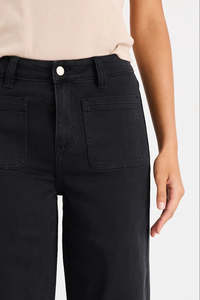 Among The Brave: AMONG THE BRAVE Zoey Black Denim Wide Pocket Jean