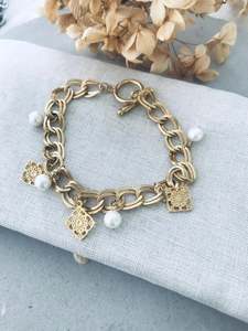 TWIGG JEWELLERY Filigree Charm Bracelet Gold