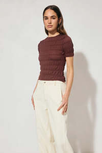 Mon Renn: MON RENN Vega Knit Top Plum