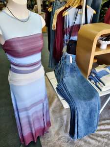 MON RENN Chroma Dress Dusk Stripe