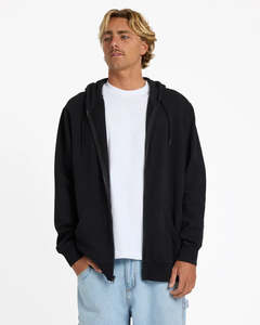 BILLABONG Premium Wave Washed Zip Thru Fleece Jacket Black