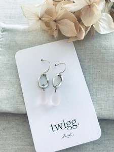 TWIGG JEWELLERY Seaglass Oval Earrings Frost